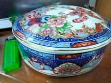 Scatola Portagioie Porcellana Giapponese Kutani Decori In Oro cm 15