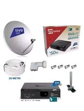 KIT- SATELLITARE TIVÙSAT DECODER HD + PARABOLA 80CM + LNB + CAVO 20+ SUPPORTO 