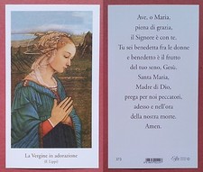 Santino Holy Card: La Vergine