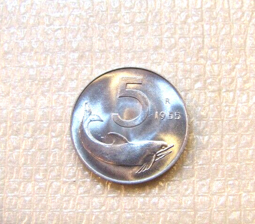 Moneta lire italia - au, 1955