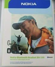 NOKIA BLUETOOTH HEADSET BH-500 AURICOLARI WIRELESS AUDIO ADAPTER 