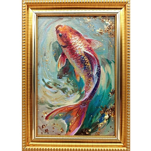 Koi fish dipinto olio - koi,