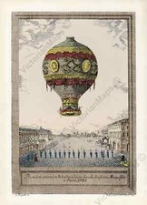 Stampa antica PALLONCINO ARIA