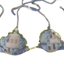 Bikini Soul Kiini costume da bagno donna celeste giallo imbottito mai usato