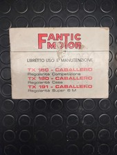 LIBRETTO USO E MANUTENZIONE FANTIC MOTOR 50 cc