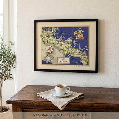 Mappa illustrata puglia 1939 - mappa,