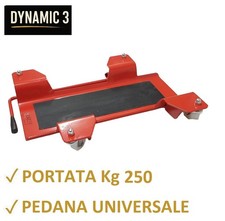 CRUIZER Cavalletto Sposta Moto Scooter Carrello Pedana Universale 4 Ruote Rosso