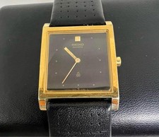 Orologio SEIKO Quarzo Vintage Batteria Sostituita Quadrante Onice Nero...
