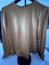 Camicia Saint Laurent Rive Gauche vintage seta senape top YSL taglia 42 Francia