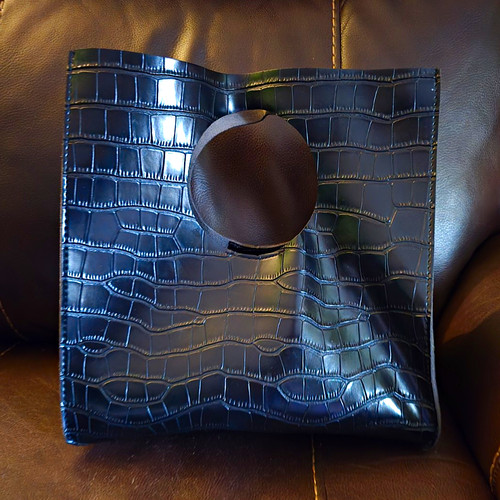 Borsa mano nera finto - a,