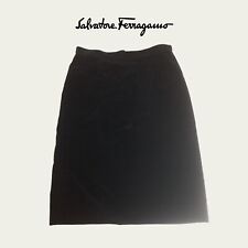 SALVATORE FERRAGAMO gonna a tubino nera velluto veste taglia 40 longuette pencil