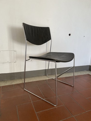 Sedia bononia anni pelle - ‘70,