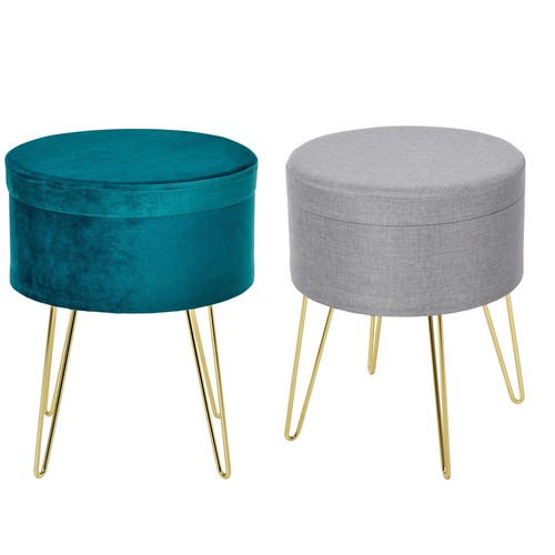 Homcom pouf contenitore 1 - pouf, in