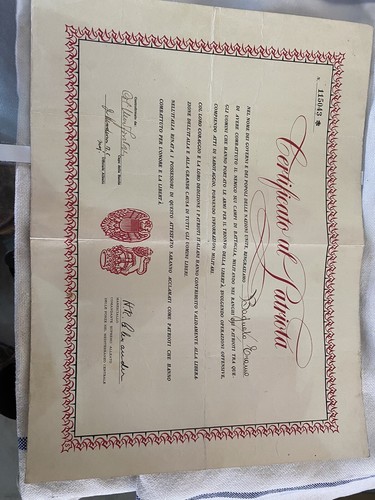 Certificato diploma patriota - diploma,