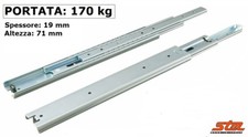 GUIDE SCORREVOLI SFERE per CASSETTI Portata 170kg Estraz Totale Telescopiche T71