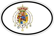 Adesivo Ovale Bandiera Codice Paese Regno Due Sicilie