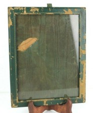 Antica cornice PORTAFOTO Porta Foto Fotografia Effetto rovinato Verde VINTAGE