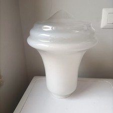 LAMPADA SOSPENSIONE VINTAGE VETRO OPALINO LATTE ANNI 50 60 LAMPADARIO