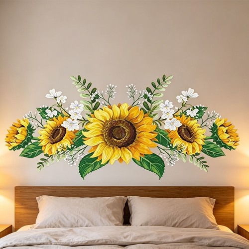 Adesivi murali girasole giallo - adesivi,
