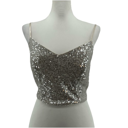 Crop top con paillettes