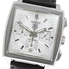 Orologio Uomo Automatico TAG HEUER Monaco CW2112 Cronografo Quadrante Argento_920425