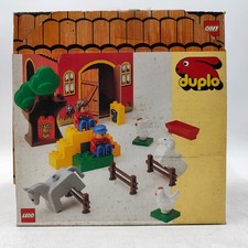 LEGO VINTAGE DUPLO Group Fattoria Contadini Animali Farmer Casa Case Box