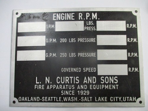 Targa curtis oakland - Ì, l.n.curtis