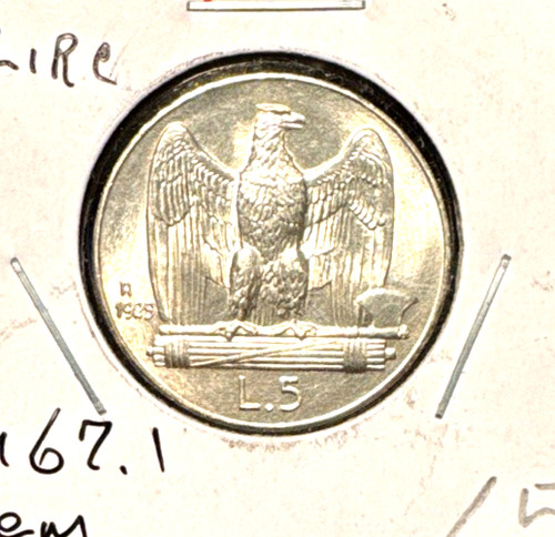 Italy 1929 lire 1 - km, gem