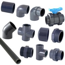 Raccordi Tubi Pvc Grigio per Piscina Accessori Ricambi a Incollaggio e Filettati