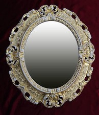 Specchio Muro Oro Bianco Ovale