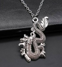  Collana  60 cm DRAGO ciondolo 5 x 3 cm  dragone  cinese 