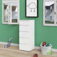 CASSETTIERA ALTA 40X40XH107 5 CASSETTI NOVA BIANCA CASSETTONE COMò CAMERA LETTO