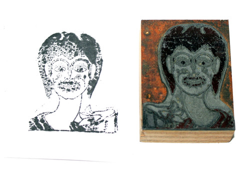 Lady with make typographic - with, up