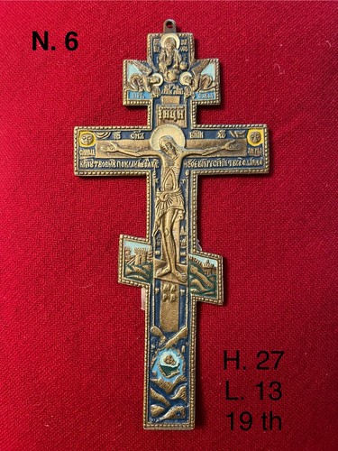 Icona russa croce in - russa, bronzo
