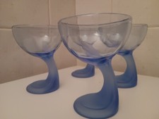 N 4 BICCHIERI  COPPE COPPA JERBA BORMIOLI ROCCO BLU COBALTO 36 CL  COPPE DESSERT