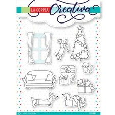 Timbri Acrilici Bassottini cagnolini gattini albero di Natale per decorazioni