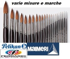 Pennello TONDO PELO DI BUE PELIKAN,  MONET, MAIMERI, APA  VARIE MISURE E MODELLI