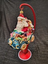VTG, 1999, Christopher Radko, "Royal Roadster, Art Glass, Christmas Ornament
