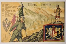 CARTOLINA MILITARE ARDITI, 3 REGGIMENTO FANTERIA, ARDITO CON PUGNALE E BANDIERA 