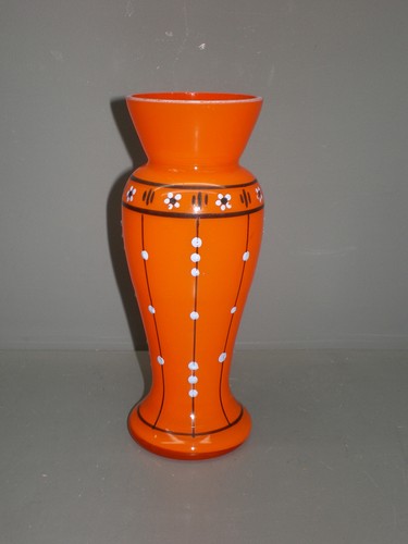 Vaso vetro smaltato - vaso, dipinto