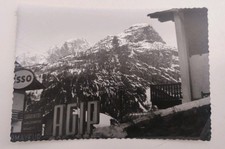 Courmayeur Aosta   Foto Originale Cm 9x6 panorama  Insegna Agip Esso Carabinieri