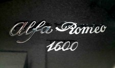 Stemma Scritta Alfa Romeo 1600 In Metallo. Originale Epoca