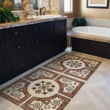 ADESIVI PAVIMENTI CALPESTABILE TAPPETO MOSAICO ANTICO MARRONE BEIGE