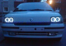 FARI ANTERIORI LENTICOLARI RENAULT CLIO 1 ANGEL EYES   LED CROMO  1991 AL 1998