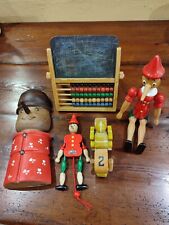  PINOCCHIO Giocattoli In Legno Vintage Lotto Di Cinque Anni 80 In Ottime Cond.