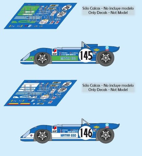 Decalcomanie matra ms650 tour - matra,