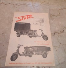 Marchetti Stabil carrello appendice per moto depliant anni 50 originale brochure