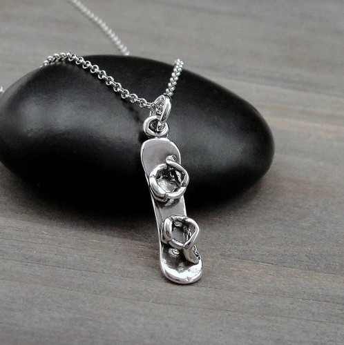 Collana snowboard argento - snowboard,