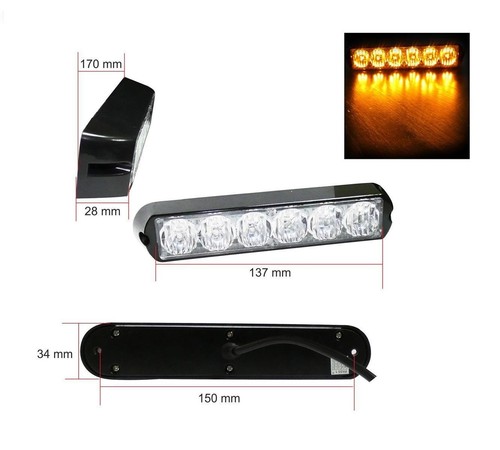 Led 24v strobo luce - 6, 12/24v