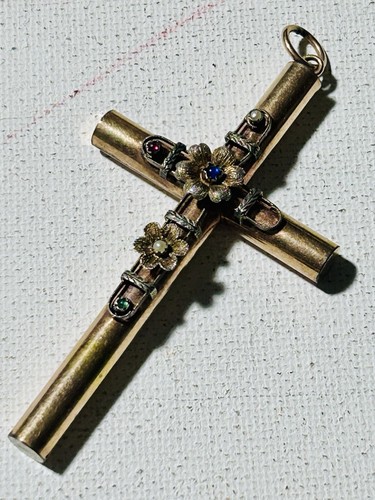 Antico pendente croce - antico, oro